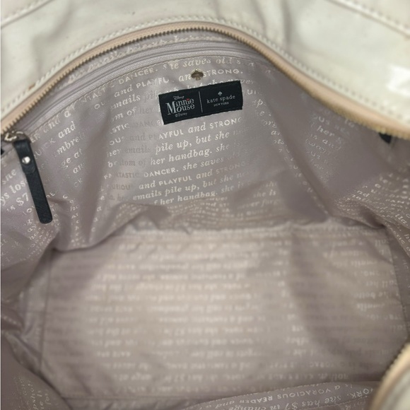 Kate Spade x Disney Minnie Mouse Tote Storybook Lining Cream Canvas - Picture 12 of 15